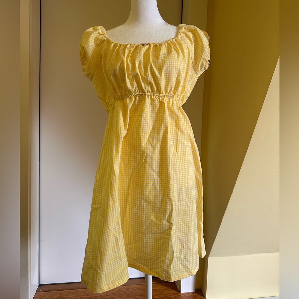New with tags rat boi 	BABYDOLL DRESS IN YELLOW GINGHAM